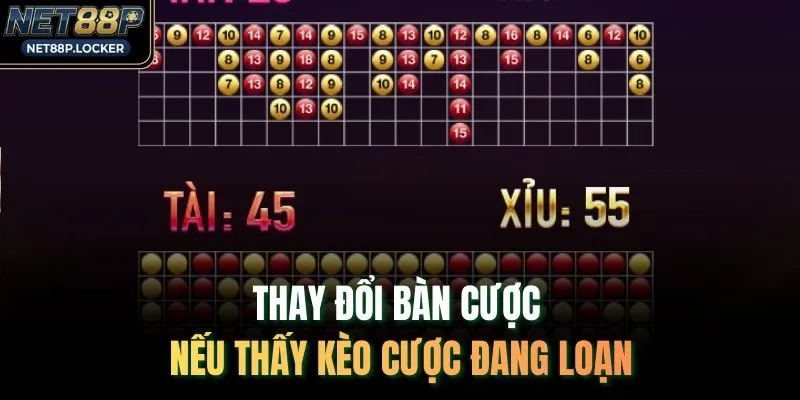 Thay đổi bàn cược nếu thấy kèo cược đang loạn